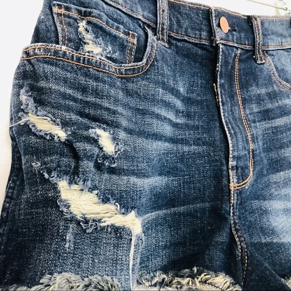Set of TWO Size 7 Distressed Jean Shorts!!